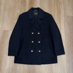 Gloverall Made in England Wool Blend Peacoat Double Breasted Military Style Coat Blue Size 12 Photo 11