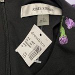 Jones Studio Dressbarn Women's Sz 10 Black Floral Casual Embroidered Dress Photo 5