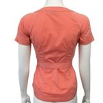 New York And Company New York & Co Belted Four Pockets Short Sleeve Button-Up Top Size S Photo 6