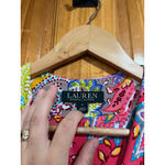 Lauren Ralph Lauren Rutched Maximalist Paisley Colorful Shift Dress Size 4 Pink Photo 1