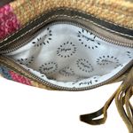 Myra Bag Midsummer Pouch Wristlet Leather Striped Canvas Clutch Brown Bohemian Photo 4