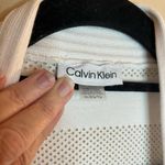 Calvin Klein  Sheer Striped Cropped White Cardigan Top Photo 1