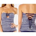Anne cole Nautical Strip Lace-up Tankini Set S Photo 1