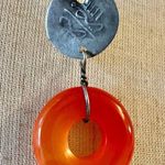 Turkish RARE Empire SILVER COIN carnelian pendant necklace Orange Photo 2