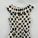 Kate Spade dress 100% silk ruffle collar belted polka dot sheath brown cream 6 Photo 4