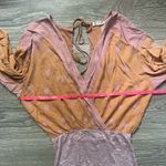 Free People Intimately Orange Purple Tassel Tie Open Back Lace Bodysuit Size M Photo 8