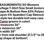 SO  Womens Camouflage T-Shirt Size Small Juniors Shirt Lap Shape At Bottom New Photo 7