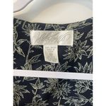 Lord & Taylor Sleeveless top & Pants Set Black Floral L Rayon Button Front Tunic Size L Photo 4