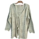 Willow & Root Crochet Hooded Cardigan in Seafoam, Large Green Photo 1
