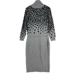 Lascana For Venus Leopard Print Midi Sweater Dress Turtleneck Long Sleeve L Gray Size L Photo 1