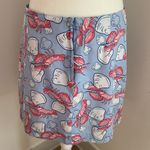 Vineyard Vines  Lobster Print Cotton Skirt in Pink and Blue Sz 6 Photo 3