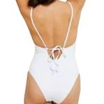 ANDIE  Paloma Rib One Piece White Swimsuit Tieback Square Neck Size XL New Photo 3