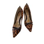 BODEN Leopard Print Calf Hair Bow Heels Size 37.5 / US 7.5 Brown Photo 10