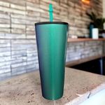 Starbucks  NEW Stainless Steel Green & Blue Ombré 24 oz Tumbler with Straw Photo 2