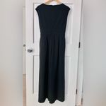 Calvin Klein Sleeveless Tie Belt Black Jumpsuit Cropped Wide Leg Size 12 Photo 2