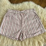 American Eagle  pink and white stripe denim shorts Photo 0