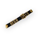 Vintage 90’s: High Speed ☻ Gold Letter Belt ☻ Bal Harbour Shops ☻ Black Leather Photo 3