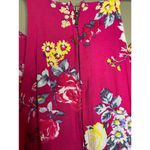 Torrid  Hot Pink Floral Print Zip Up Sleeveless Flowy Tank Top Blouse Size 00 Photo 4
