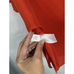 Banana Republic Women’s Lightweight Orange Red Crepe Ruffle Top Size XL Crewneck Photo 9