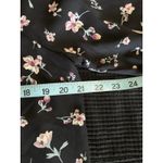 PaperMoon  Black/Purple Floral 3/4 Tie Sleeve Zip Back Blouse Size‎ L High/Low Photo 5