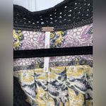 Anthropologie Free People Leilani Purple and Black Mixed-Print Crop Top Photo 2