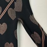 Ted Baker  Uzeniaa Glitter Heart Knit Swing Dress Black Rose Gold Metallic 0 Photo 10