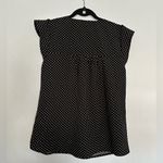 Savanna Jane Arcadia Embroidered Bib Top Polka Dot Floral Black Women’s Small Photo 7