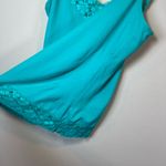 Lace Trim Cami Top Aqua Sleeveless Tank Top Whimsical Babydoll Aqua Womens Large Green Photo 4