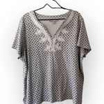 Woman Within Black and White T Shirt Women’s Plus Size 22/24 Embroidered Tee Photo 0