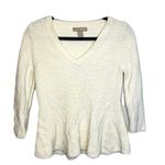 Banana Republic V-Neck Fluted Cotton Cashmere Sweater Sz XS Photo 0
