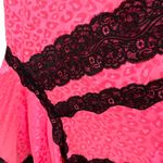 Koche asymmetrical mixed print leopard animal silk satin black lace mini dress Photo 6