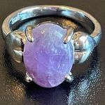 Purple amethyst gemstone S925 silver ring size 8.5 Photo 0