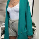 Green Chunky Knit Oversized Cardigan Large Photo 2