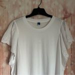 Old Navy  White Cutwork-Sleeve Mixed Fabric Top Size XL TALL Photo 3