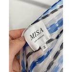 MISA Los Angeles Dominika Blue Sleeveless Plunge Maxi Dress in Scorpios Stripe Photo 5