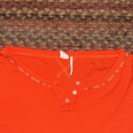 Urban Outfitters  ORANGE WAFFLE KNIT HENLEY LONG SLEEVE CROP TOP Photo 1