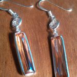 Simulated Champagne Color Diamond Sterling Silver Dangle Earrings Photo 4