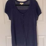 Modcloth Navy Blue Short Sleeve Cardigan Large Photo 0