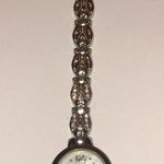 NEW BATTERY Silver Tone CZ Rhinestone Mother of Pearl Classic Wristwatch Watch Photo 1