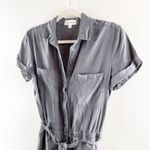 Cloth & Stone Tencel Lycocell Short Sleeve Belted Shorts Romper Gray XS Photo 5