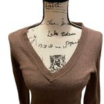 BCBGMAXAZRIA MAX AZRIA Angora Wool Sweater Brown Medium Fitted Sexy Tunic Plunge Photo 1