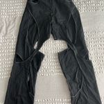 Amazon Cut-Out Black Pants White Stitching Photo 1