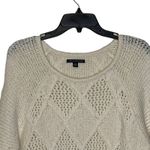 American Eagle  Open Knit Sweater‎ Size Small Cream Cotton Wool Stretch Blend Photo 1