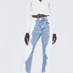 ZARA White Ruched Crop Top Photo 4