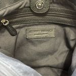 Audrey Brooke  Black Leather Handbag with Braided Shoulder Straps Photo 2