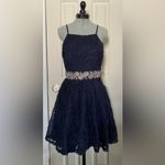 Trixxi NWT Homecoming Dress, Fit & Flare, Embellished, Navy Blue - Junior’s size 5 Photo 1
