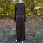 For Love & Lemons X Jaime King La Lydia Black Satin High Slit Wrap Dress Size S Photo 4