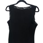Ann Taylor  Loft Black Lace Trim V Neck Sleeveless Tank Top Medium Y2K Preppy Photo 6