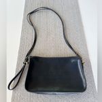 Vintage 80’s 90’s Magid Navy Blue Leather Double Strap Brass Rectangular Purse Photo 11