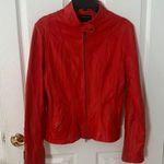 Bagatelle  Vibrant orange/Red Leather Jacket size 12 Photo 0